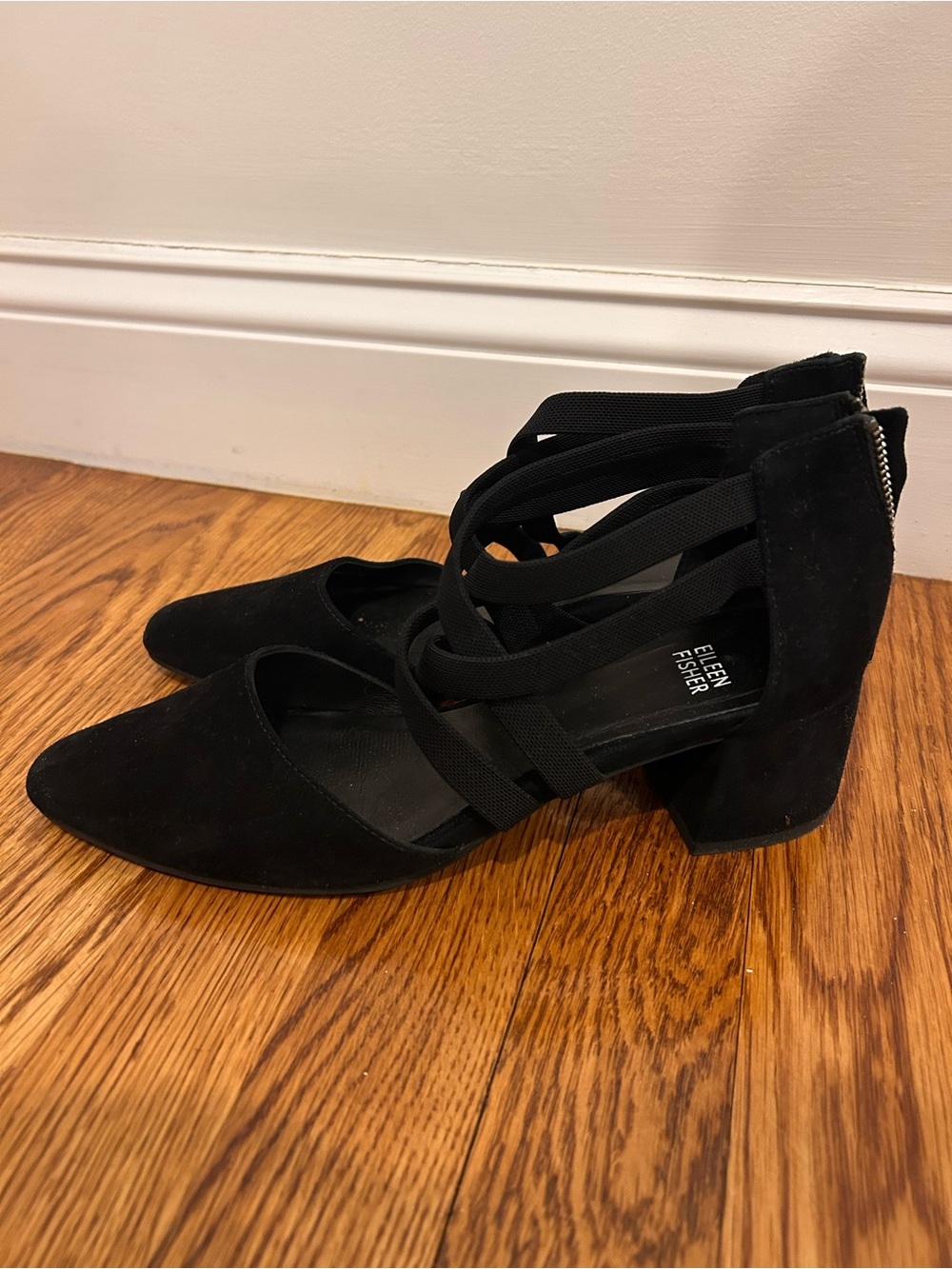 Eileen Fisher Black Suede Heels